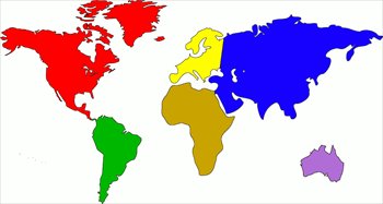 Free World  on Free World Map Color Continents Clipart   Free Clipart Graphics